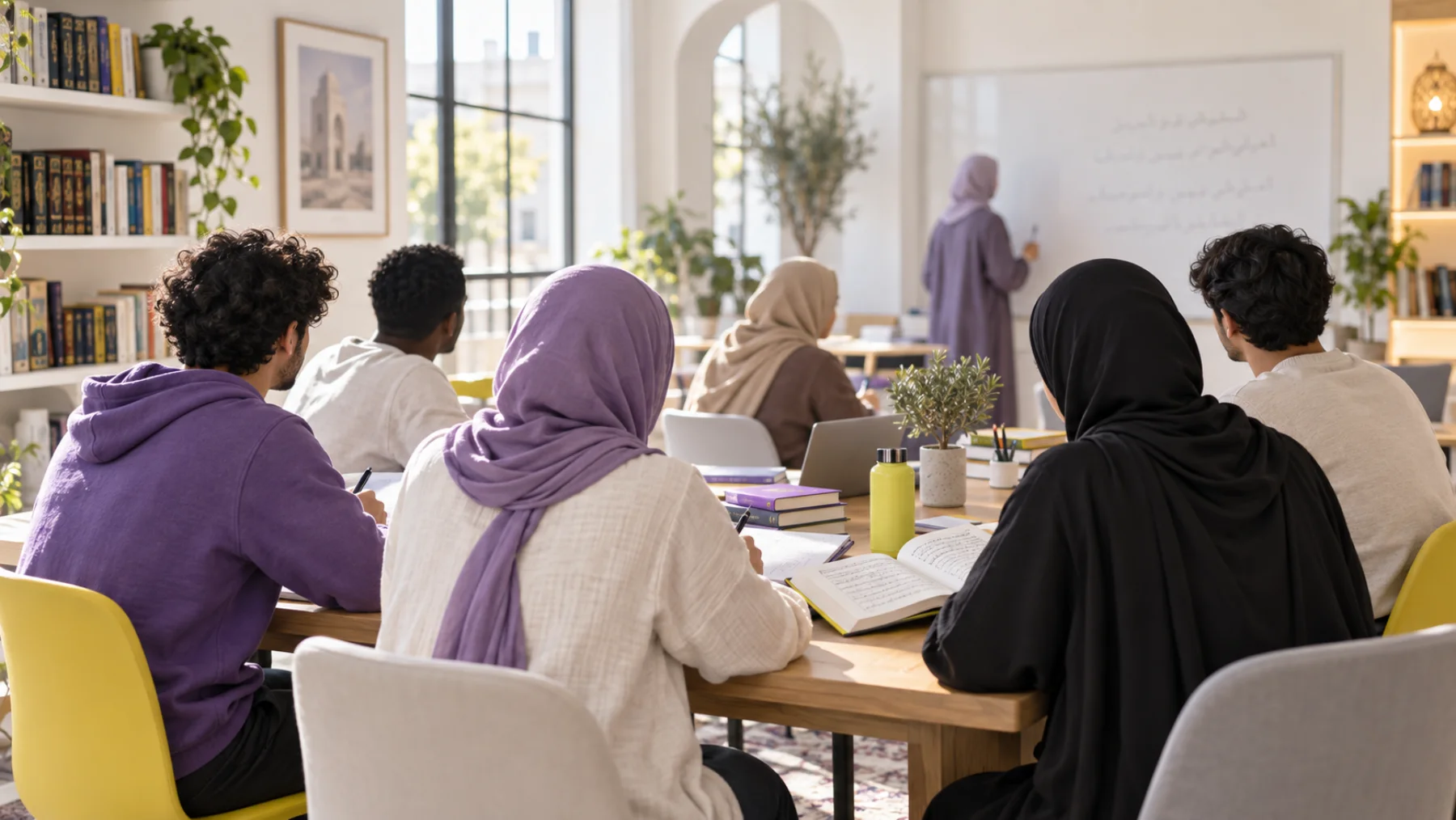 Des étudiants apprennent ensemble dans un institut
